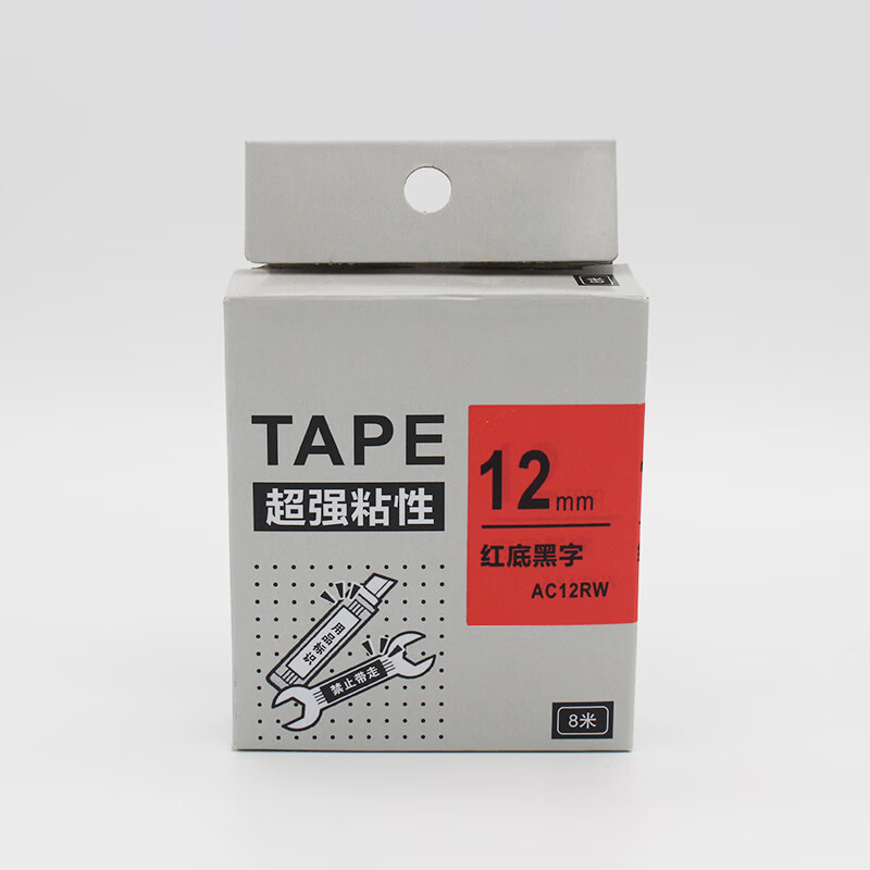   TAPE标签色带 标签打印机色带【12mm-红底黑字】